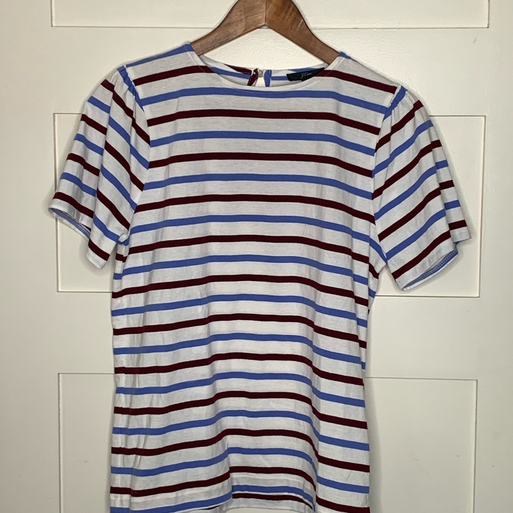 J. Crew Striped Puff-Sleeve T-Shirt